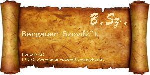 Bergauer Szovát névjegykártya